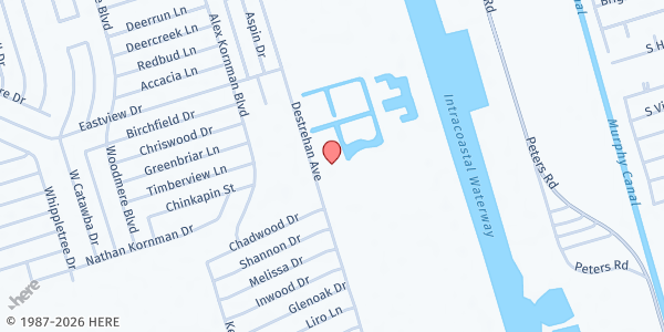 Map showing Philadelphia Ministries/ Philadelphia Community at 3181 Destrehan Ave., Harvey, LA
