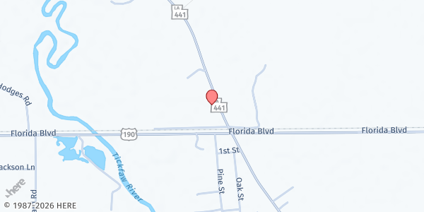 Map showing Holden Baptist Church at 30091 LA 441, Holden, LA