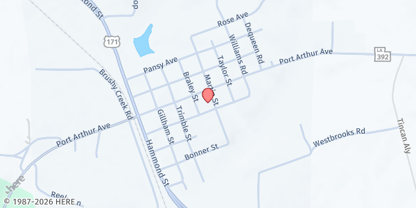 Map showing Hornbeck Mobile Pantry - 1st Baptist Church Of Hornbeck at 2342 Stillwell Ave, Hornbeck, LA