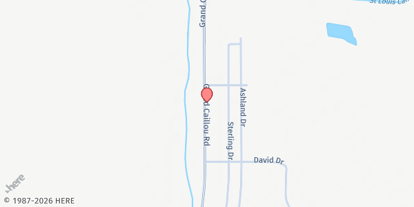 Map showing Grand Caillou Baptist Church at 3497 Grand Caillou Rd, Houma, LA