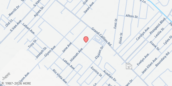 Map showing Grand Caillou Middle School at 120 Hialeah Ave., Houma, LA