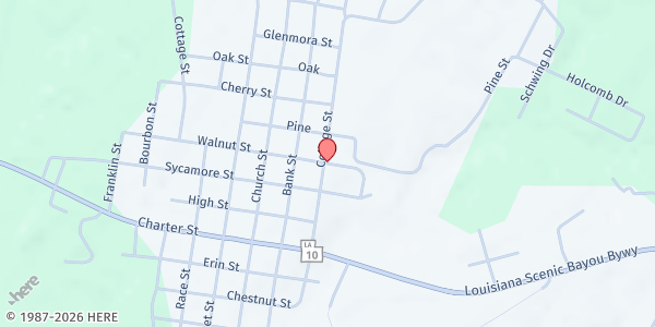 Map showing Helping in His Name at 3406 College St., Jackson, LA
