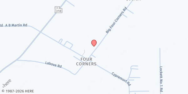 Map showing Communities United for Change at 1244 Big Four Corners Rd, Jeanerette, LA