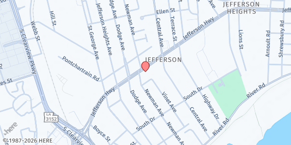 Map showing Jefferson Presbyterian Church at 4450 Jefferson Hwy, Jefferson, LA