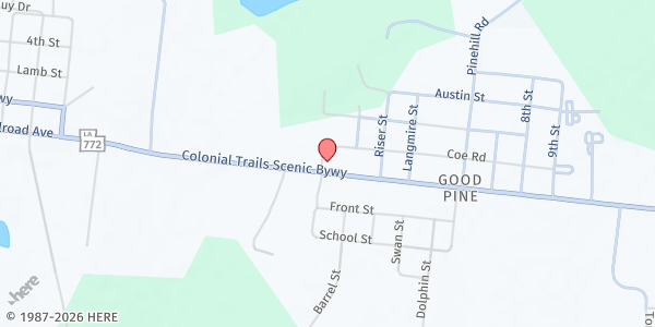 Map showing L & A Community Feeding Ministry at 12590 Highway 84 West, Jena, LA