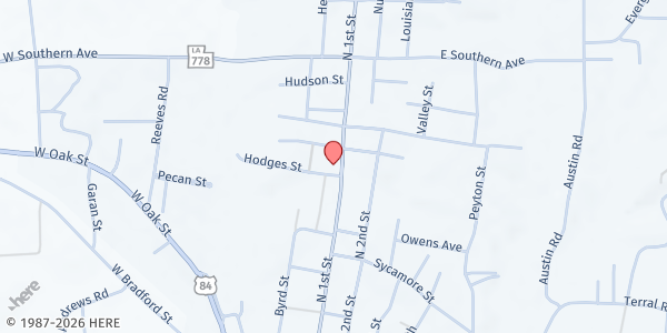 Map showing Lasalle Mission House at 2618 N 1st St, Jena, LA
