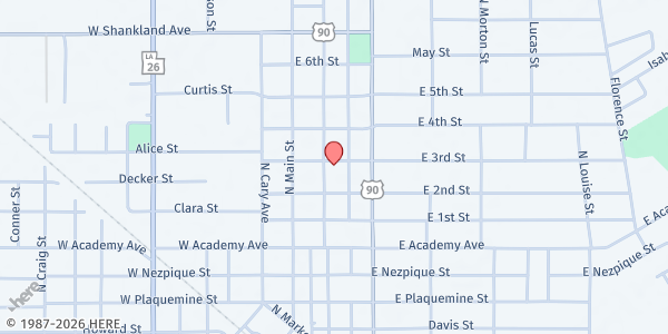 Map showing Our Lady Help of Christians Catholic Church at 710 N State St, Jennings, LA