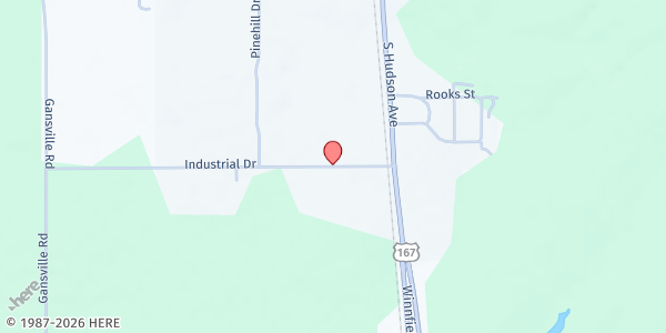 Map showing Dr. Charles Garrett Community Center at 182 Industrial Dr, Jonesboro, LA