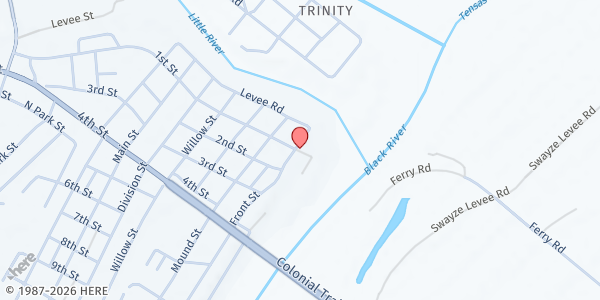 Map showing Breadcrumb Ministries at 171 Front St., Jonesville, LA