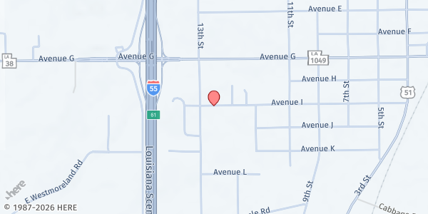 Map showing Oak Grove at 806 Avenue I, Kentwood, LA