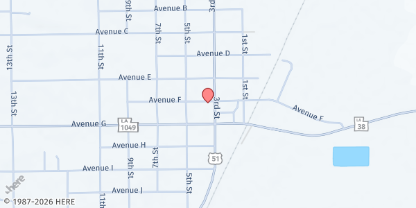 Map showing Operation Compassion Kentwood at 302 Ave F, Kentwood, LA