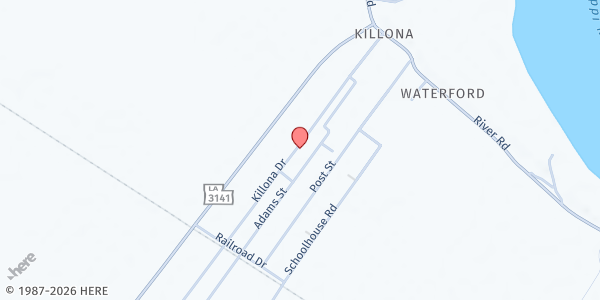 Map showing Canaan Baptist Church at 319 Killona Dr., Killona, LA