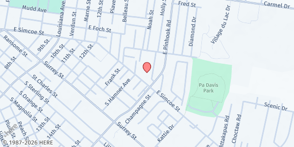 Map showing Progressive Community Outreach at 125 Gallian St., Lafayette, LA