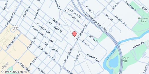 Map showing Second Harvest Food Bank - Lafayette at 215 E Pinhook Rd, Lafayette, LA