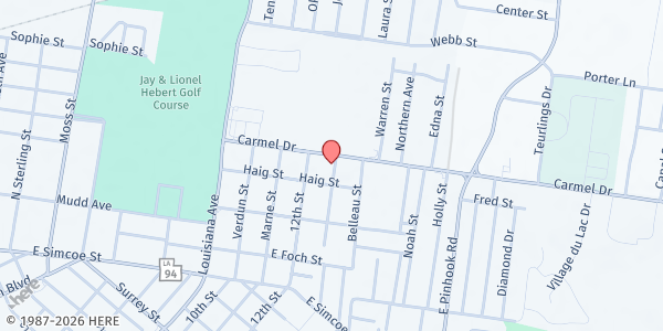 Map showing United Christian Outreach at 422 Carmel Dr., Lafayette, LA