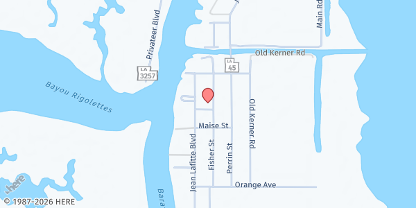 Map showing St. Anthony/St. Vincent DePaul Society at 2653 Jean Lafitte, Lafitte, LA