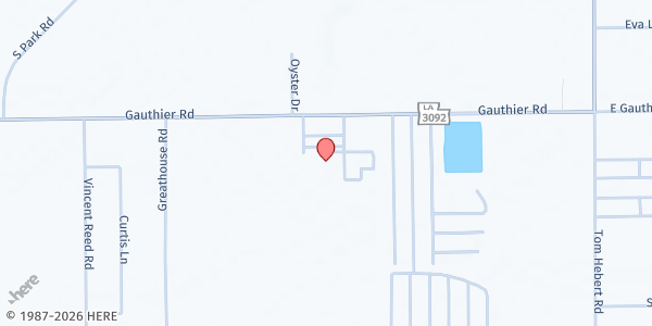 Map showing Christian World Food Pantry at 2001 East Gauthier Rd, Lake Charles, LA