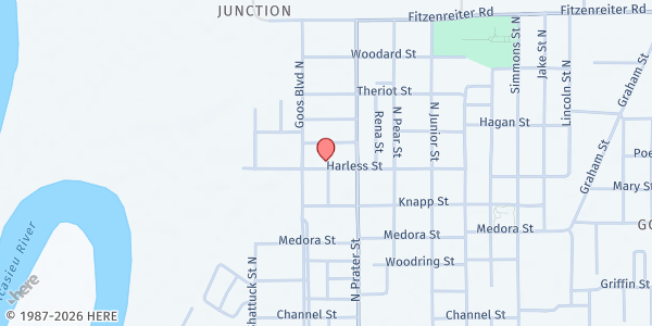 Map showing Greater St. Mary Baptist Church at 1917 Harless St., Lake Charles, LA
