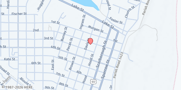 Map showing East Carroll Parish Mobile Distribution - Lake Providence at 304 Davis St., Lake Providence, LA