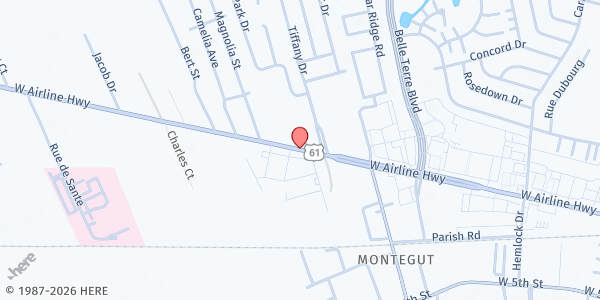 Map showing New Wine Development Corp. at 1921 Airline Hwy., LaPlace, LA