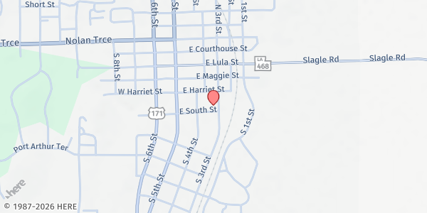 Map showing Helping Hands at 518 S 3rd St, Leesville, LA