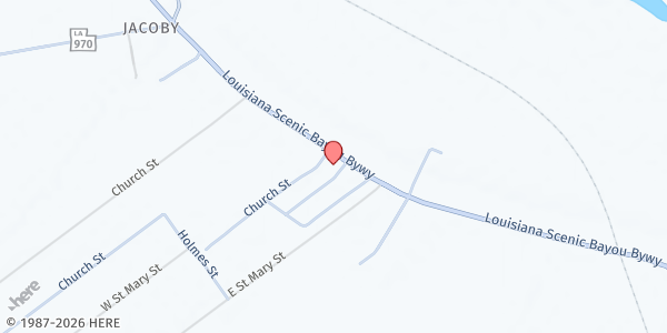 Map showing St. Mary Missionary Baptist Church at 9067 LA Hwy-1, Lettsworth, LA