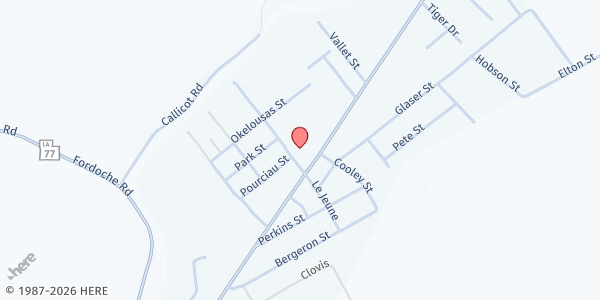 Map showing St. Frances Catholic Church at 3523 Hwy 78, Livonia, LA