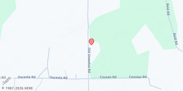 Map showing Pleasant Valley Baptist Church at 55146 Old Uneedus Road, Loranger, LA