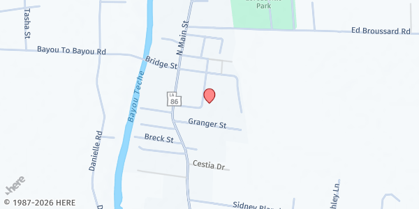 Map showing Our Lady of Victory Food Pantry at 120 Daigre St., Loreauville, LA