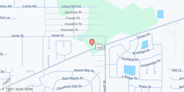 Map showing Mandeville Christian Fellowship at 1211 Hwy. 1088, Mandeville, LA
