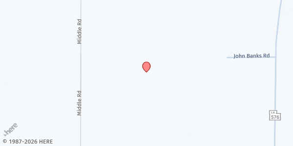 Map showing King David MBC at 513 Middle Rd., Mangham, LA