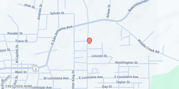 Map showing Pine Belt (Sabine) at 850 Highland Ave., Many, LA