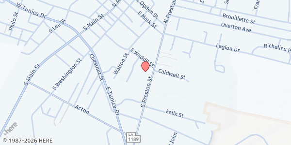 Map showing Avoyelles Council on Aging at 224 S Preston St, Marksville, LA