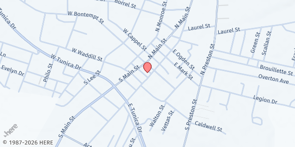 Map showing Washington Street Hope Center at 118 S. Washington St., Marksville, LA