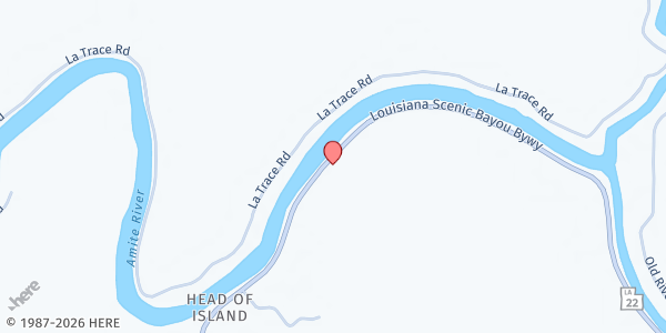 Map showing Second Zion at 19876 LA-22, Maurepas, LA