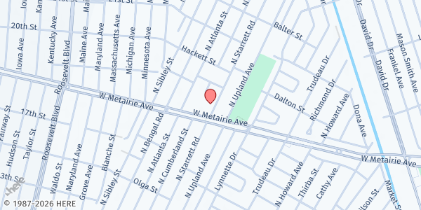 Map showing Our Lady Divine Providence at 1000 N Starrett Rd, Metairie, LA