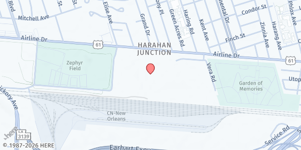 Map showing Victory Fellowship at 5708 Airline Hwy, Metairie, LA