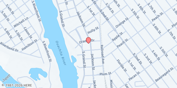 Map showing Grace Place at 1600 Jackson St., Monroe, LA