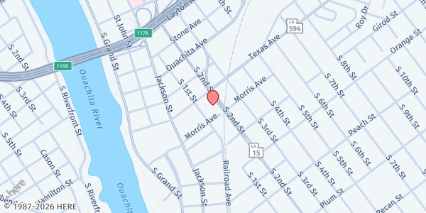 Map showing Rays of Sonshine at 411 S. 1st St., Monroe, LA