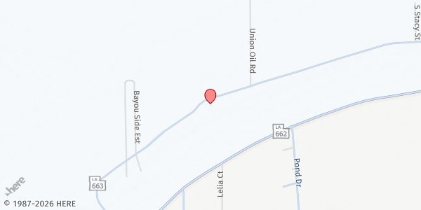 Map showing Bayou L'Ourse Fire Station at 333 Hwy-663, Morgan City, LA