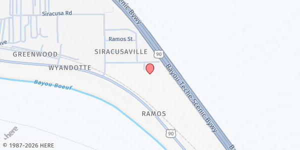 Map showing Pilgrim Grove Baptist Church at 1110 Grace St., Morgan City, LA