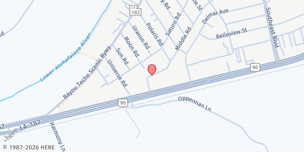 Map showing The Purple Lemon at 861 Hwy 90, Morgan City, LA