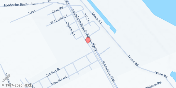 Map showing Catholic Charities (Old Morganza High School) at 752 LA Hwy 3050, Morganza, LA