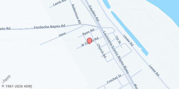 Map showing Old Morganza High School at 752 LA-3050, Morganza, LA