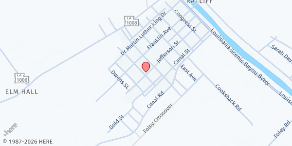 Map showing Bright Morning Star Baptist Church at 402 Assumption St., Napoleonville, LA