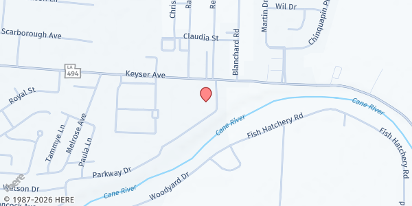 Map showing Food Bank Of Central Louisiana at 1011 Keyser Ave, Natchitoches, LA