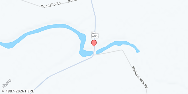 Map showing Powhatan Mobile Pantry - North Star Missionary Baptist Church at 734 LA-485, Natchitoches, LA