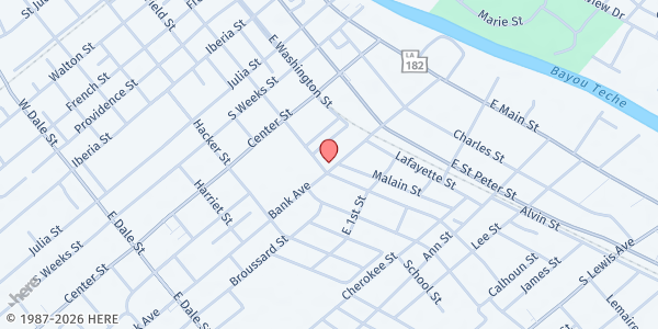 Map showing Social Service Center-New Iberia at 432 Bank Ave, New Iberia, LA