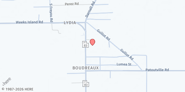 Map showing St. Nicholas Social Justice at 7809 Weeks Island Rd., New Iberia, LA