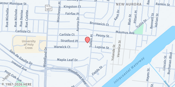 Map showing Bridge House Corporation - Stratford at 6321 Stratford Pl, New Orleans, LA